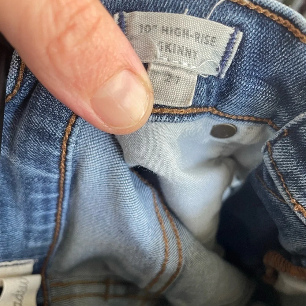 Madewell 10” high rise skinny jeans